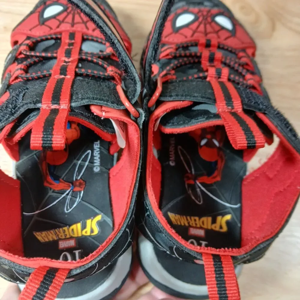 Marvel Spiderman Fisherman Sandals Boy Toddlers Size 10
